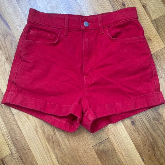 Red American Apparel high waisted shorts! - Picture 5 of 6